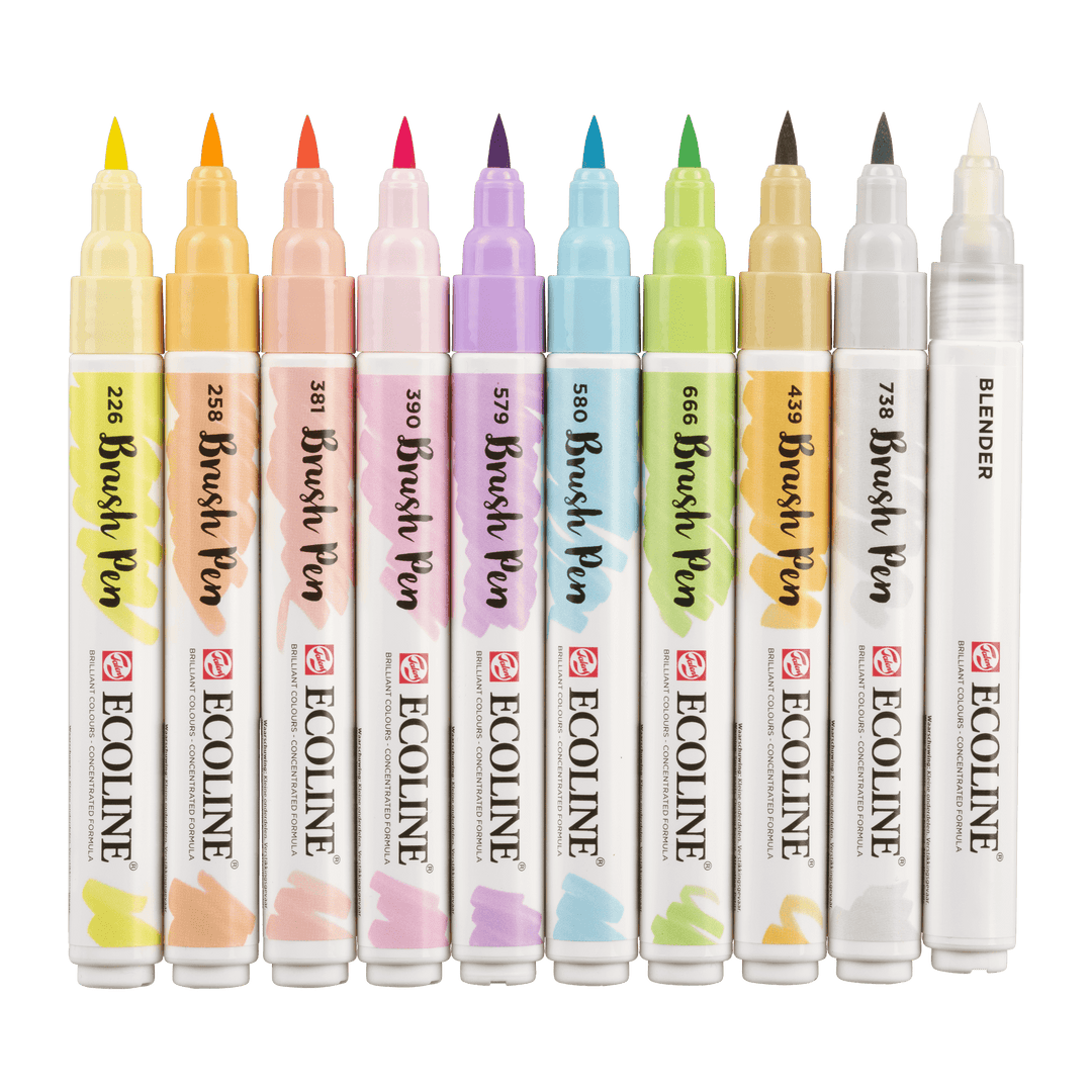 10er Brushpen Set Pastell