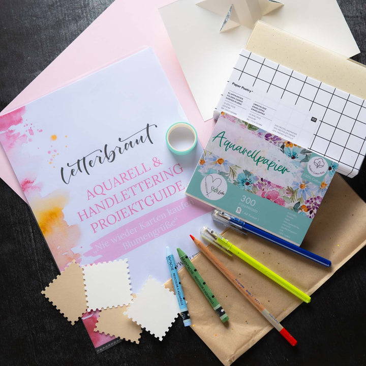 LETTERBRAUT MATERIALPAKET – NIE WIEDER KARTEN KAUFEN „BLUMENGRÜSSE“