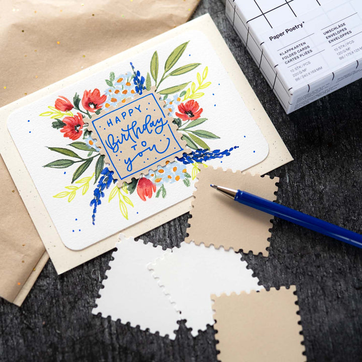 LETTERBRAUT MATERIALPAKET – NIE WIEDER KARTEN KAUFEN „BLUMENGRÜSSE“