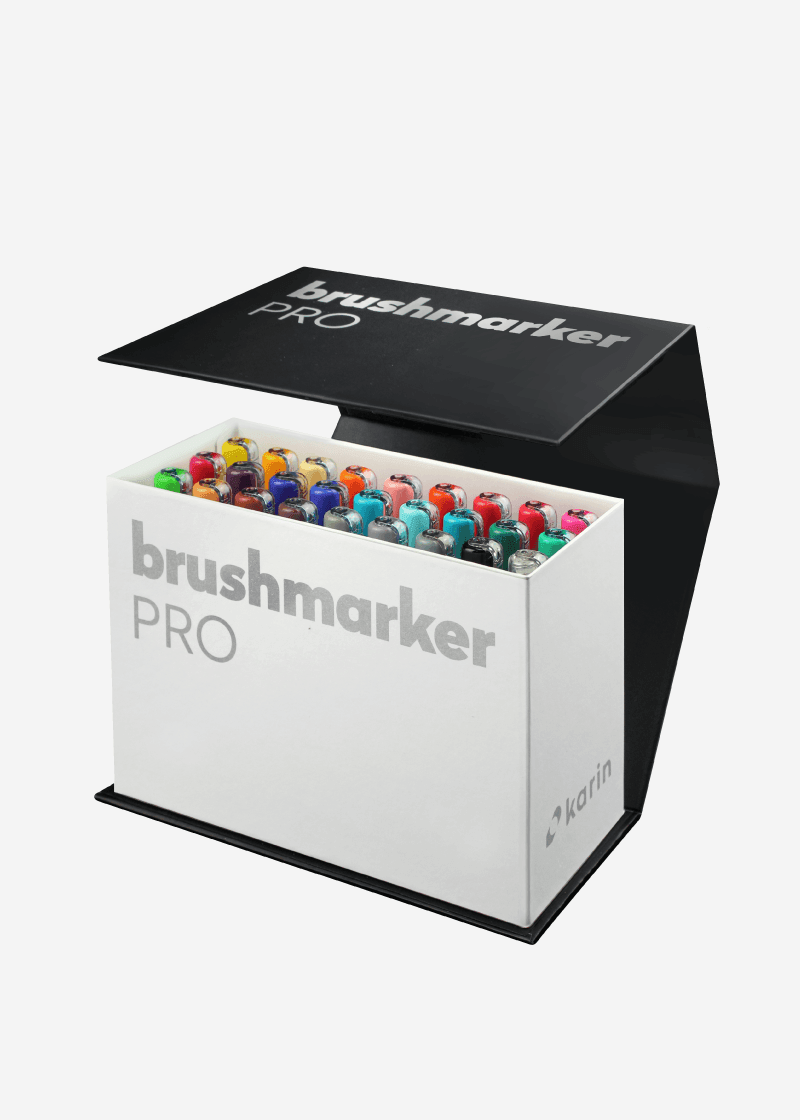 Brushmarker Pro Mini Box 26 Farben plus Blender - Stifteliebe